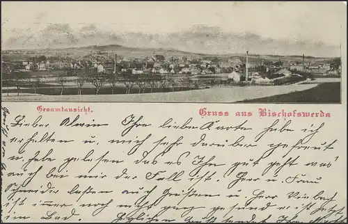 Ansichtskarte Gruss aus Bischofswerda: Gesamtansicht, Bischofswerda 15.11.1903 