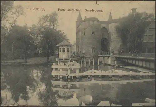 Carte de vue Feldpost Bruges / Smedepoort, 27.2.1917 après Birth/Niederkraften