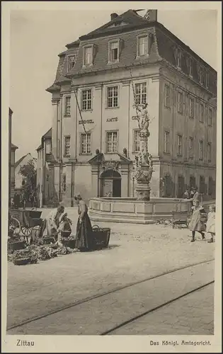 Ansichtskarte Zittau: Das königliche Amtsgericht, ungebraucht