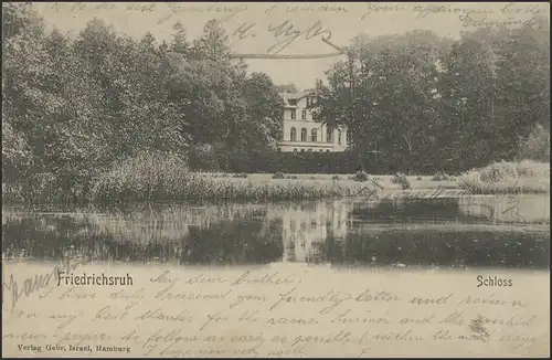 Ansichtskarte Friedrichsruh: Schloss, Friedrichsruh/Hamburg 3.8.1902 