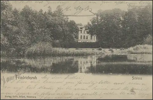 Carte de la Friedrichsruh: Château, FriedrichSruhu/Hambourg 3.8.1902