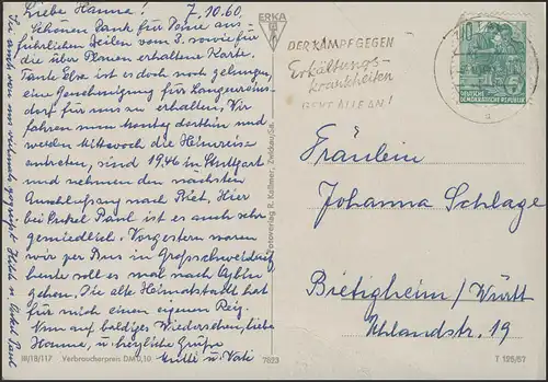 Ansichtskarte Göltzschtalbrücke, Zittau/Erkältungskrankheiten 7.10.1960