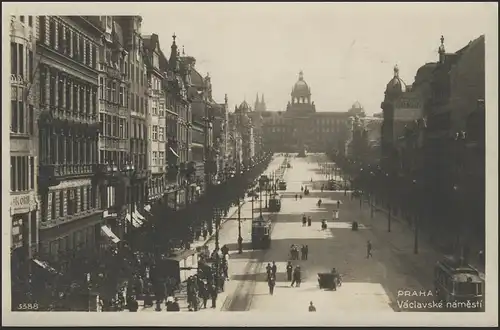 Tchécoslovaquie Mix-francolat sur carte de vue Prague/Praha, 1926