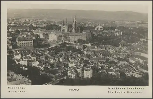 Ansichtskarte Prag/Tschechoslowakei: Der Hradschin, Prag/Praha 6.1.1934