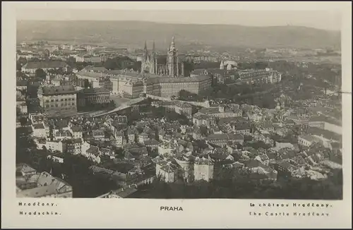 Carte de vue Prague/Tchécoslovaquie: Le Hradchin, Prague / Praha 6.1.1934