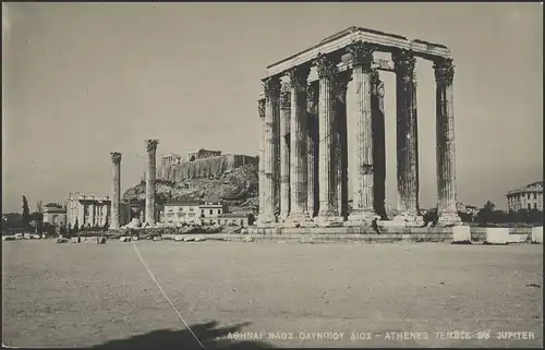 Carte de l'Athen: Le Temple de Jupiter, Athènes/Grèce 1929
