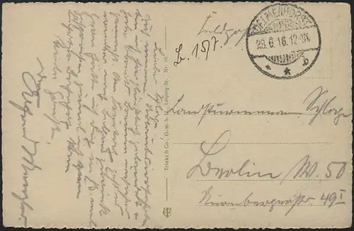 Carte de vue de Feldpost: Bremen/Marktplatz, Delmenhorst 28.6.16 vers Berlin