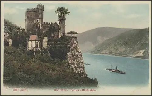 Ansichtskarte Der Rhein: Schloss Rheinstein, ungebraucht ca. 1910