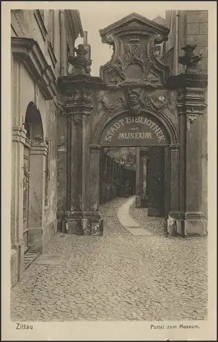 Carte de vue Zittau: portail du musée, inutilisé