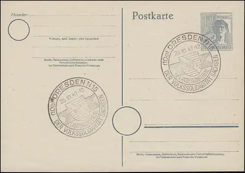 SSt DRESDEN - Landeskonferenz Volkssolidarität Sachsen 25.10.1947 auf P 962