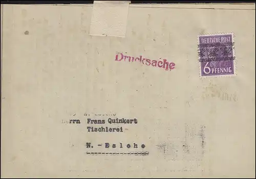 37I Band 6 Pf EF Drucksache Kreishandwerkschaft ohne Poststempel (28.8.1948)