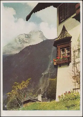 Poststelle Strelln über EILENBURG 6.10.1955 auf AK Tiroler Erker in Scharnitz