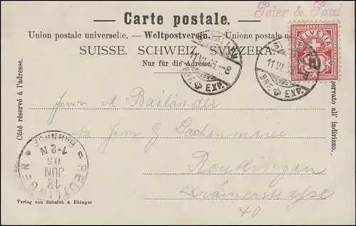 Suisse AK Peter et Paul Steinbockfelsen dans le parc sauvage Saint-GALLEN 11.6.1905