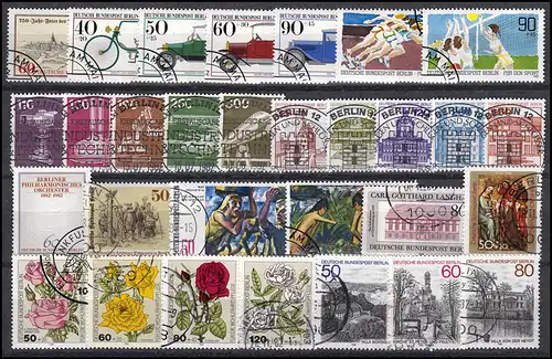 659-688 Berlin-Ange 1982, complet, mais sans valeurs C/D, parfaitement tamponné