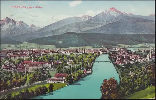 Autriche Carte de vue Innsbruck vers le sud, 10.9.1912 après Bochum