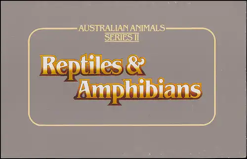 Australie Reptiles et amphibiens Série II avec 826-829 ensemble 1983 dans le folder