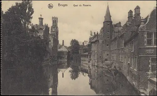 Belgien Ansichtskarte Brügge / Brugge / Bruges - Qual du Rosalre, 12.10.1924