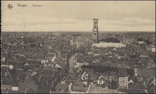 Belgique Carte de vue Bruges / Brugge / Bruxelles - Panorama, 3.11.1924