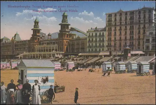 Belgien AK Blankenberge - Strand, Kursaal und Hotels, BRUGGE-BRUGES 21.10.1924