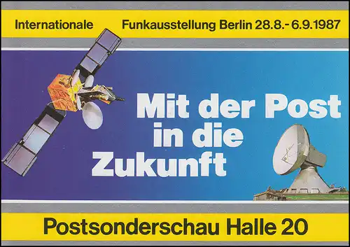 Carte pliante Avec la poste vers l'avenir Exposition radio SSt BERLIN 27.8.1987