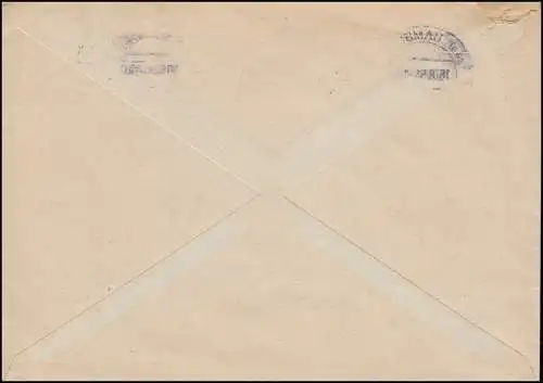 85eg Constructions 20 Pf. rouge EF avec pièce de secours avec champ de vision HAMBURG 16.8.51