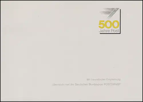 Carte ministérielle EUROPA - Postes & 500 ans Post, ESSt Bonn 3.5.1990