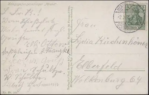 Militaria-AK Franz. Kriegsgefangene beim Mittagsmahl, WAHN SCHIESSPLATZ 2.9.15 