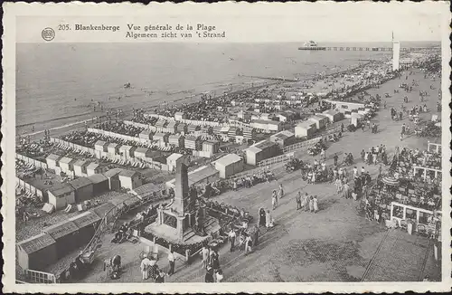 Belgien Ansichtskarte Blankenberge - Stranansicht, gelaufen 20.8.1953