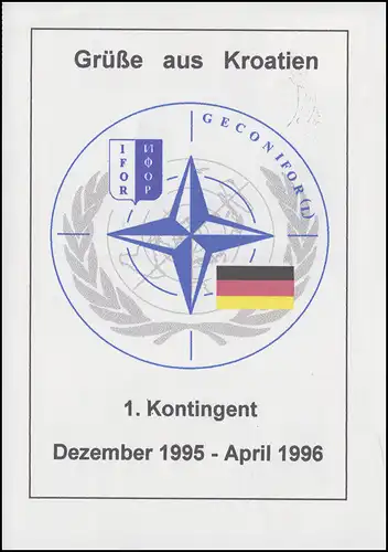 Poste de terrain GECONIFOR Carte de vue 1. Content 1995-1996, FELDPOST 7321 - 8.2.96