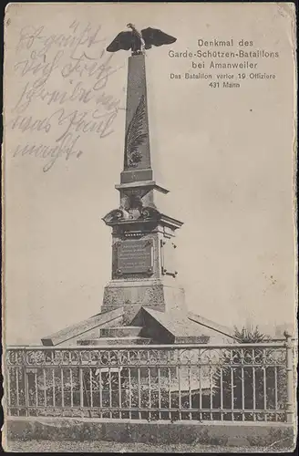 Feldpost Kriegsmuseum Landw.-Ersatz-Inf.-Regiment 3, AK Amanweiler, 17.11.14