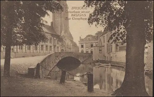 Belgien Ansichtskarte Gruuthuse straat / Rue Gruuthuse, BRUGGE-BRUGES 13.9.1924