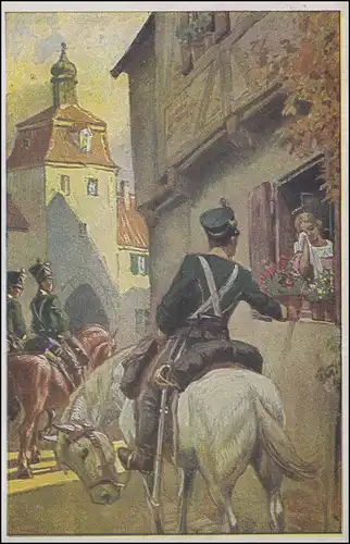 Volksliederkarte Es ritten drei Reiter zum Tore hinaus, LICHTENRADE 19.4.1919