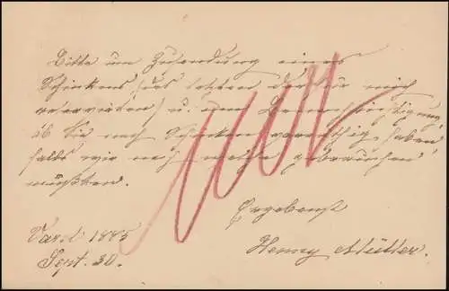 Carte postale P 12/02A paragraphe 5 Pfennig DV 985, VAREL in oldenbuRG 30.9.1885