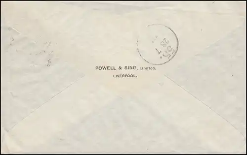 Großbritannien Privatumschlag Königin Viktoria 2 Penny grau LIVERPOOL 26.7.1902