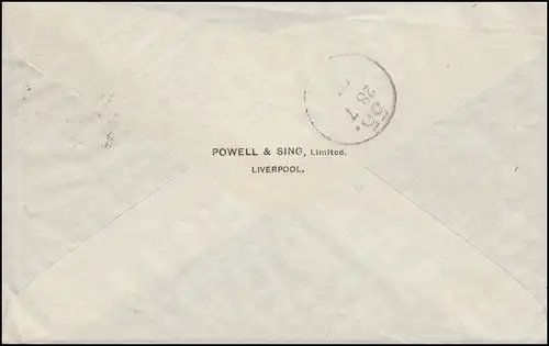 Royaume-Uni enveloppe privée Reine Victoria 2 Penny gris LIVERPOOL 26.7.1902