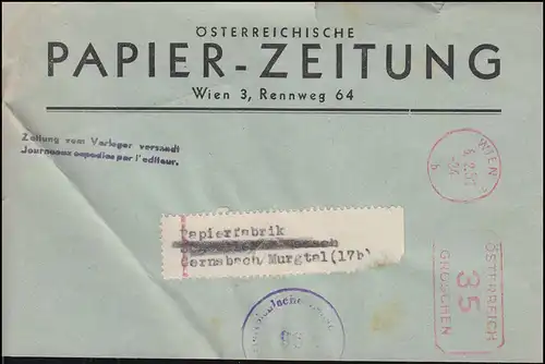 censure autrichienne 96: Lettre avec AFS Wien 5.2.51 - 35 Groschen n. Gernsbach