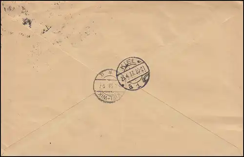 AFS Comité de district Minden 24.4.33 Kommunalkasse sur lettre R selon Kiel-Wik