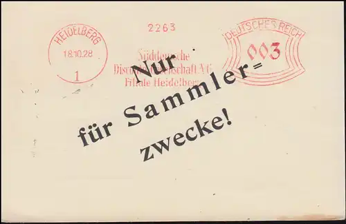 AFS Süddeutsche Disconto-Gesellschaft AG filiale Heidelberg 18.10.28, impression