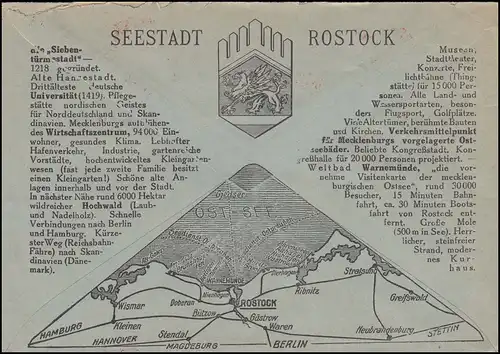 AFS Conseil de la ville maritime de Rostock Police Office 28.8.34 - Ville universitaire sur lettre R