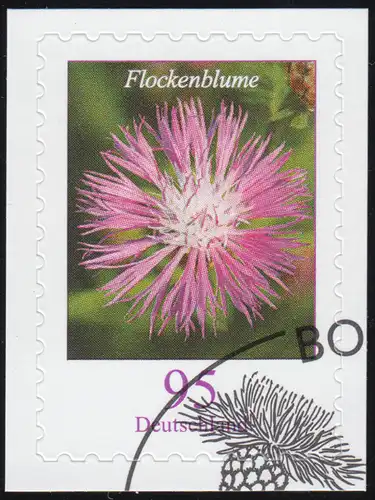 3483 Blume Flockenblume 95 Cent, selbstklebend auf neutraler Folie, O