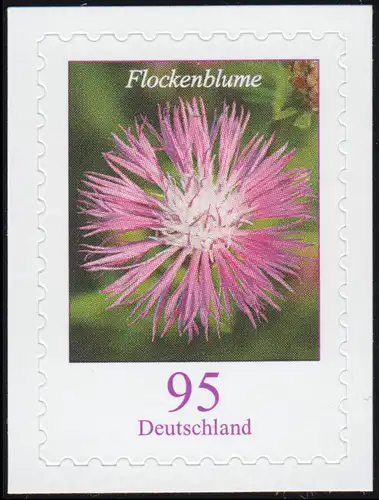 3483 Blume Flockenblume 95 Cent, selbstklebend auf neutraler Folie, **
