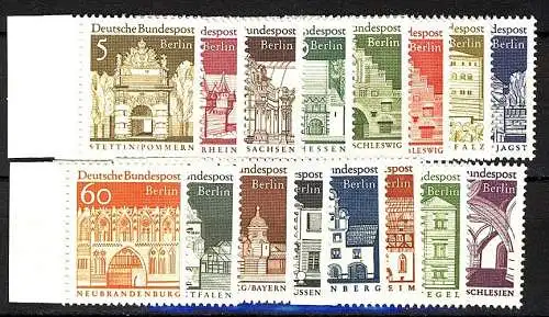 270-285 Bauwerke groß 16 Werte, Seitenrand-Satz **