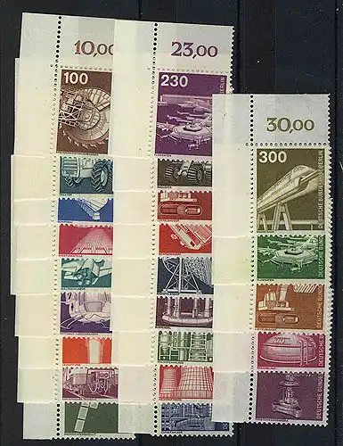 494ff Industrie und Technik, 23 Werte, Ecken oben links, Satz **