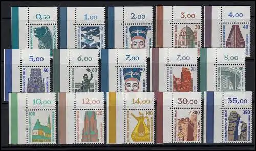 793ff SWK 15 valeurs, coins en haut à gauche, phrase **