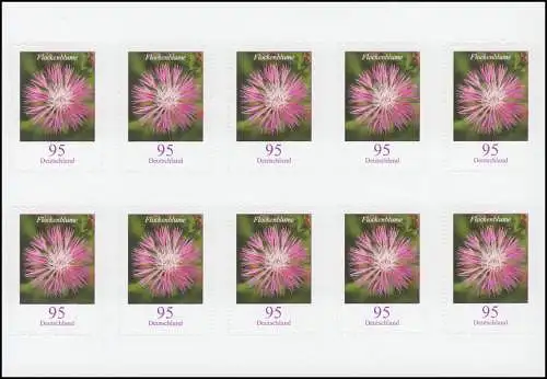 FB 90a Blume Flockenblume, Folienblatt mit 10x 3483, -03001, postfrisch **