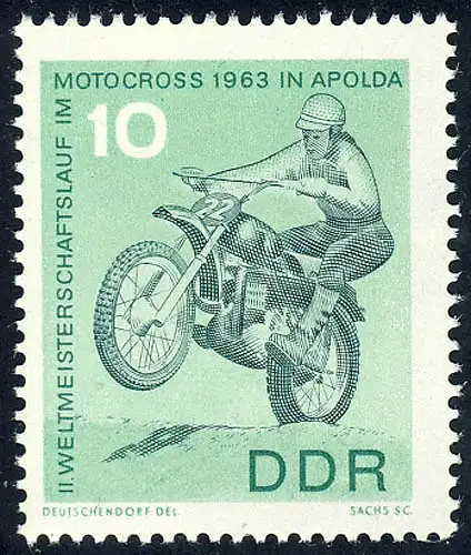 972 Motocross-WM 10 Pf, postfrisch **