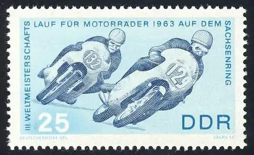 974 Motocross-WM 25 Pf, postfrisch **