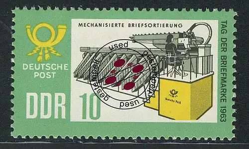 998 Tag der Briefmarke Verteilmaschine 10 Pf O gestempelt