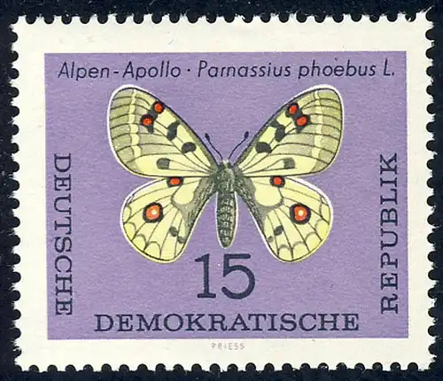 1005 papillons Alpenapollo 15 Pf **