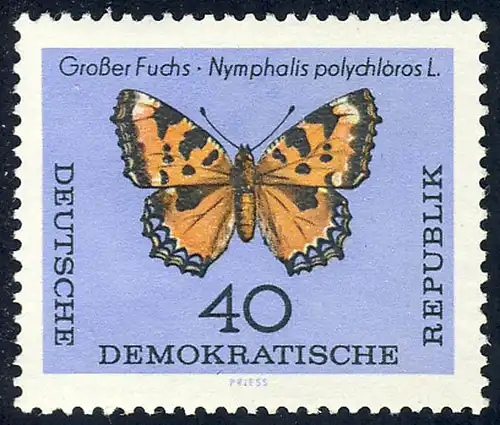 1008 Schmetterlinge Großer Fuchs 40 Pf **